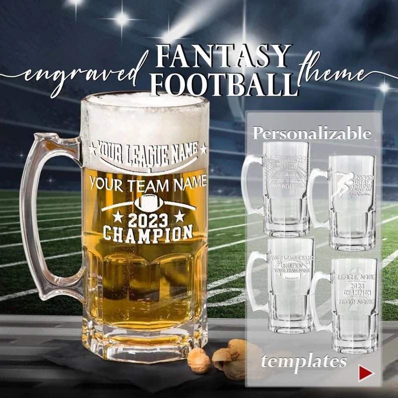 32oz Football Beer Stein - Groovy Groomsmen Gifts