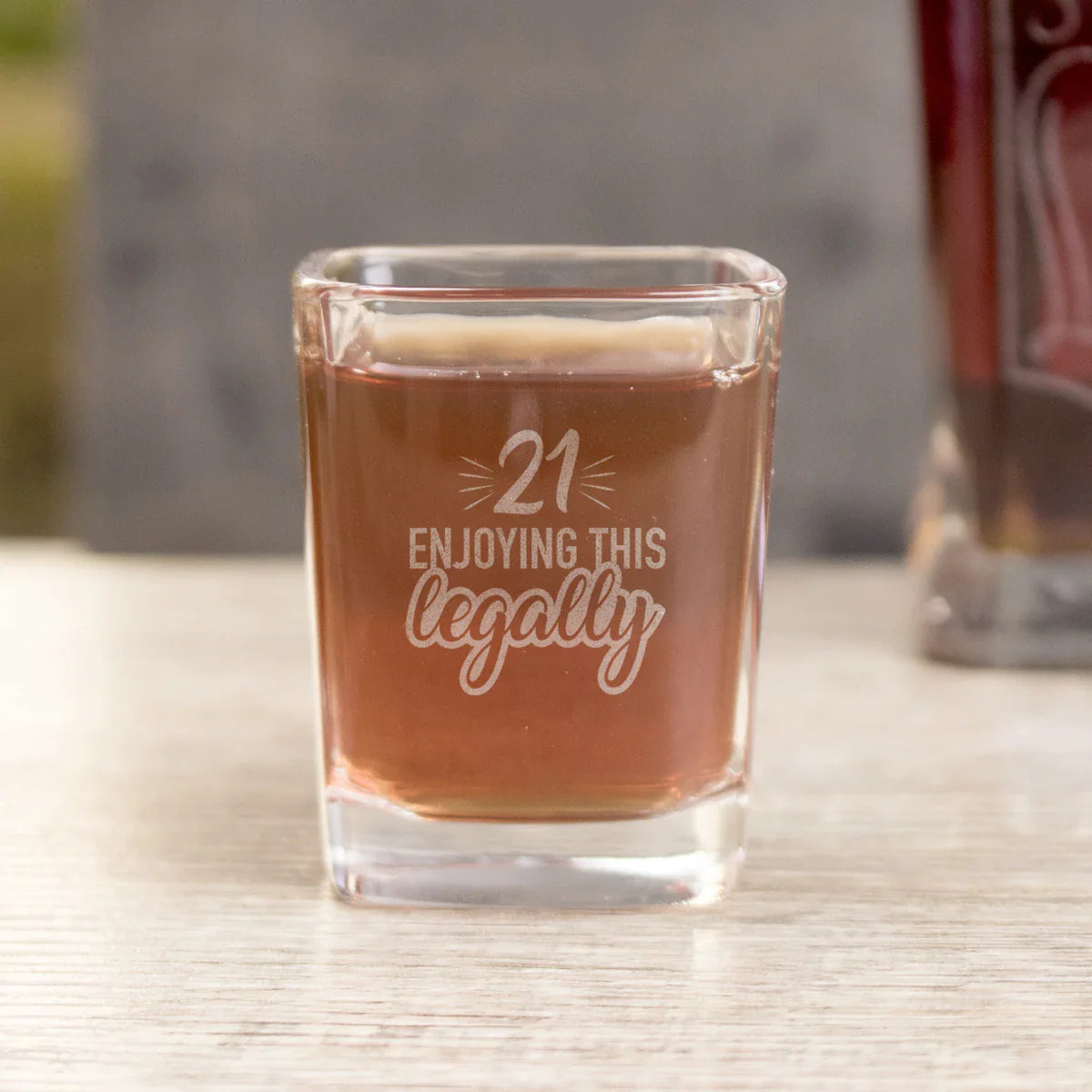 21st Birthday Shot Glass - Design: 21