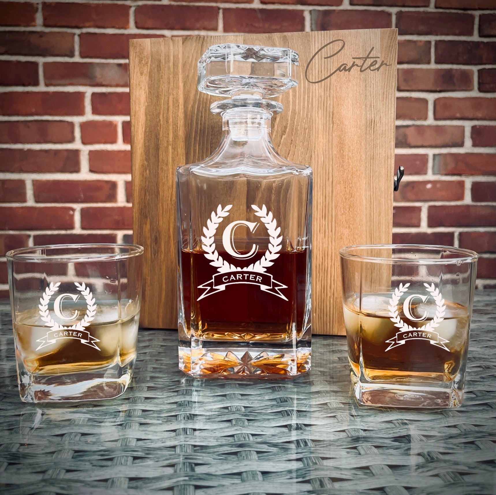 Personalized Decanter Box Set