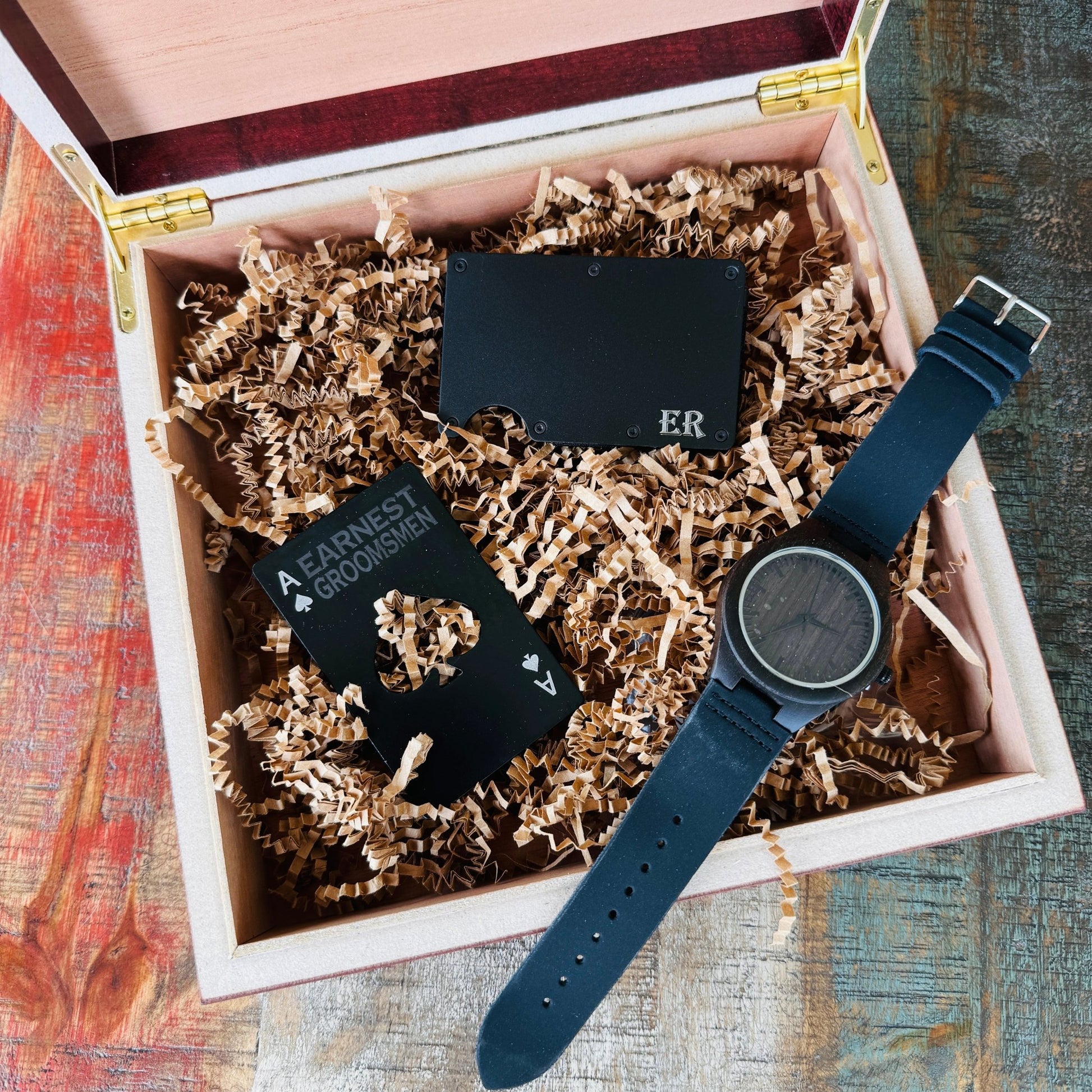 Box Set Ace of Spades Gift Set by Groovy Groomsmen Gifts