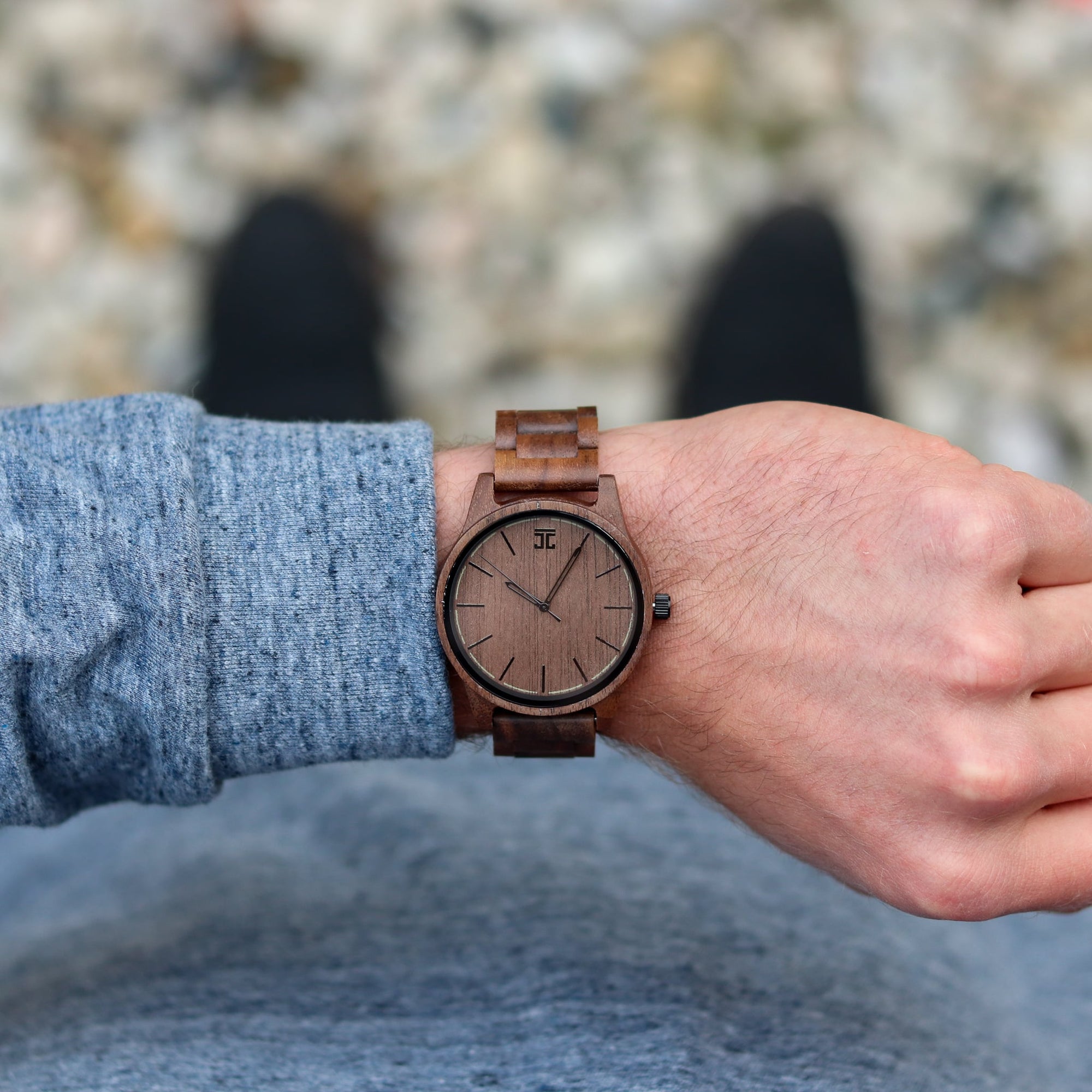 Wooden Watch American Walnut | Walnut Northstar Watch by Groovy Groomsmen Gifts