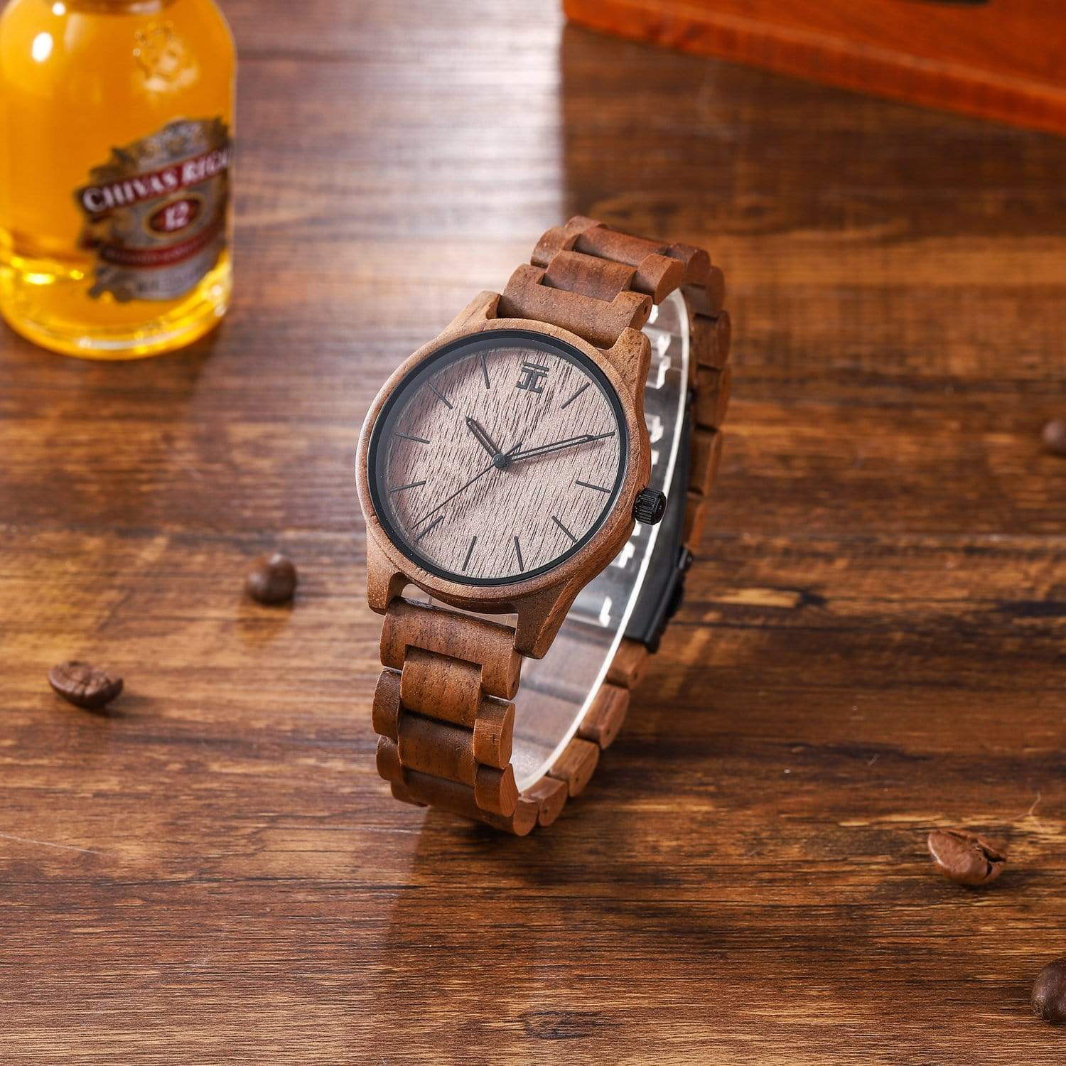 Wooden Watch American Walnut | Walnut Northstar Watch by Groovy Groomsmen Gifts