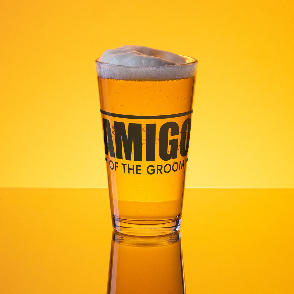 Amigo of the Groom Pint Glass by Groovy Groomsmen Gifts