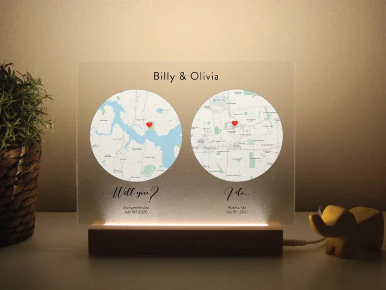 Anniversary First Date to I Do Romantic Map by Groovy Groomsmen Gifts