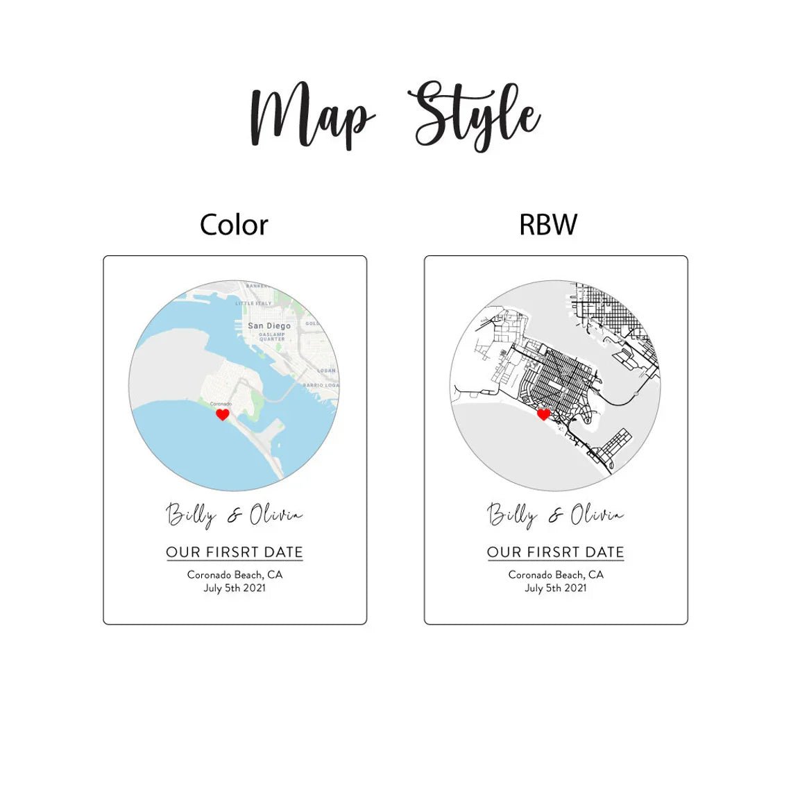 Anniversary Romantic Map Sign by Groovy Groomsmen Gifts