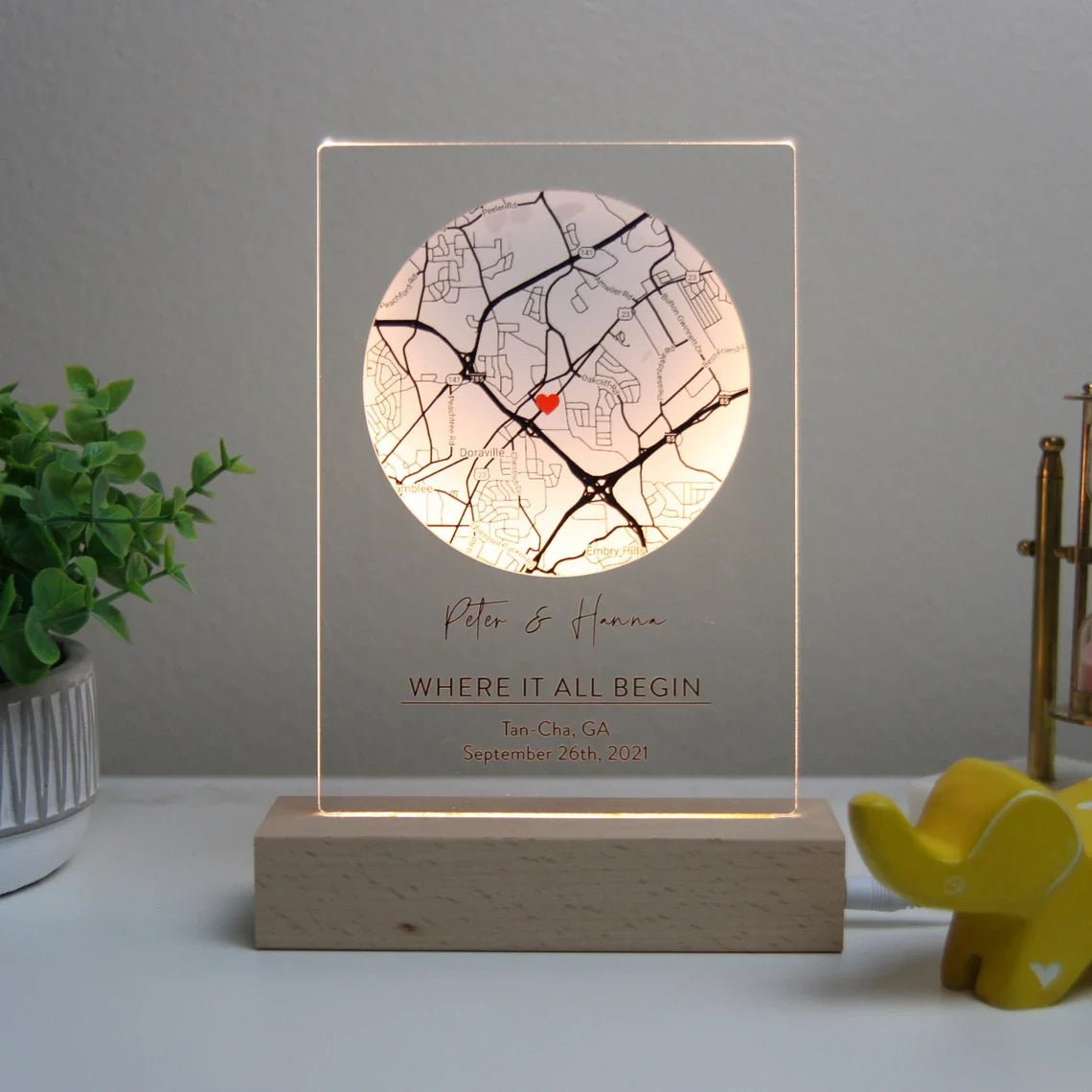 Anniversary Romantic Map Sign by Groovy Groomsmen Gifts