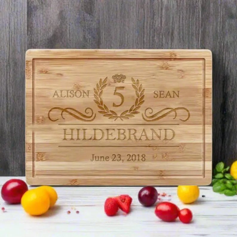 Anniversary Wooden Anniversary Cutting Board by Groovy Groomsmen Gifts