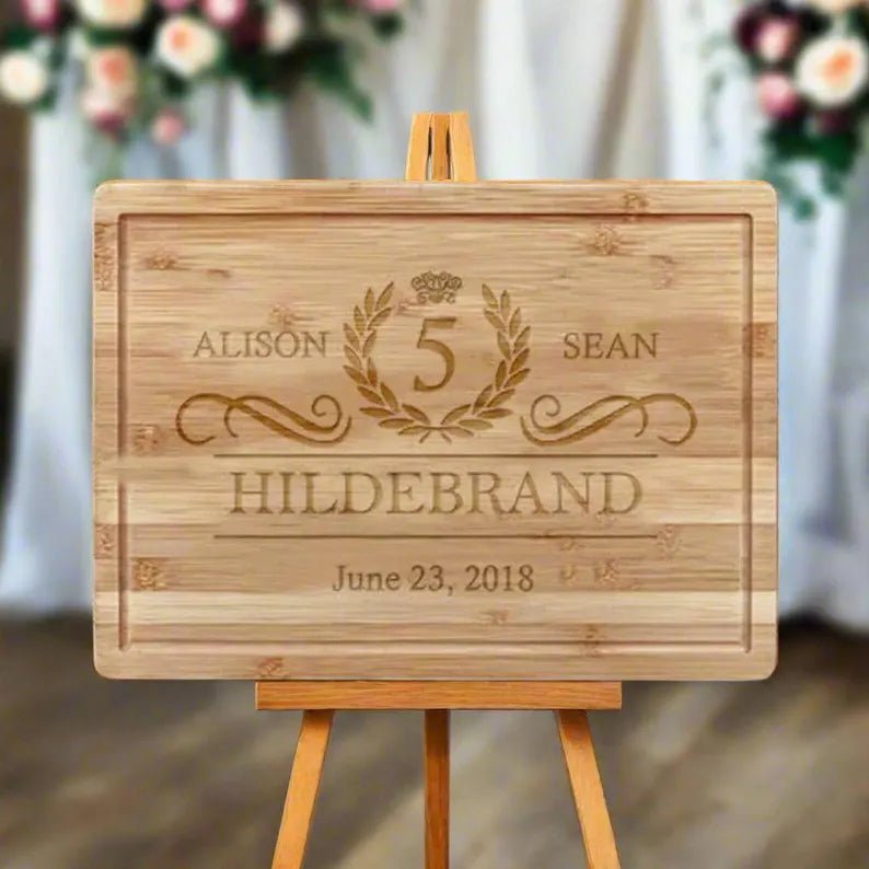 Anniversary Wooden Anniversary Cutting Board by Groovy Groomsmen Gifts