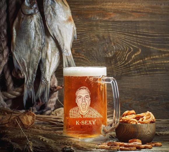 Bar Custom Photo Beer Mug by Groovy Groomsmen Gifts