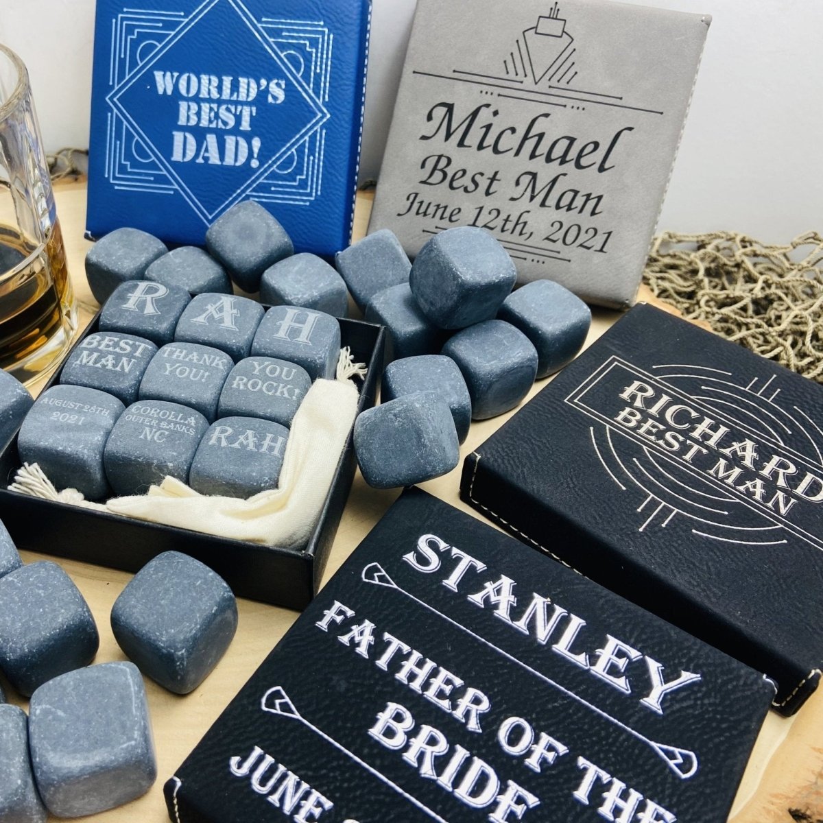 Bar Stone Cold Whiskey Cubes by Groovy Groomsmen Gifts