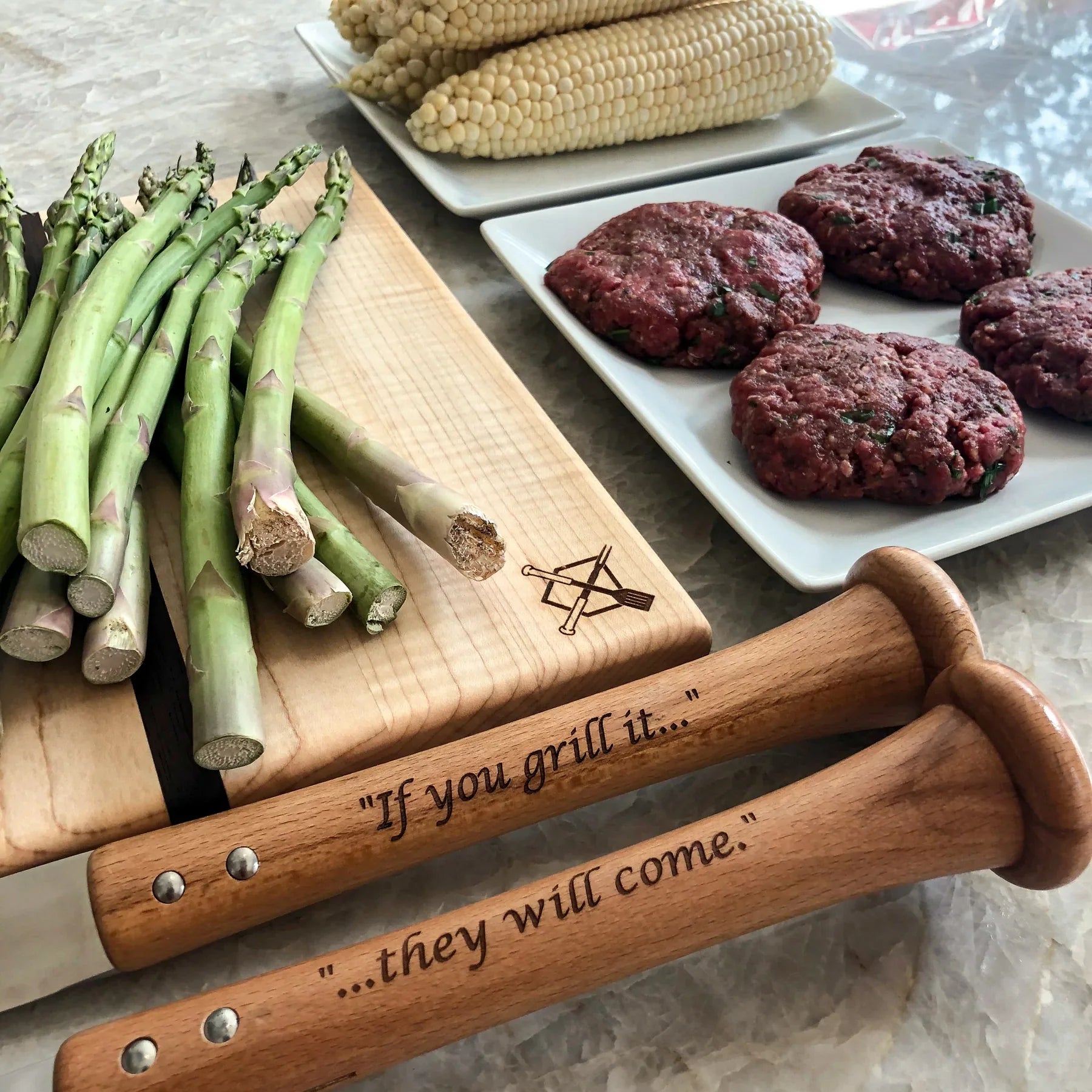 Baseball Turn - Two Grill Tool Set by Groovy Groomsmen Gifts