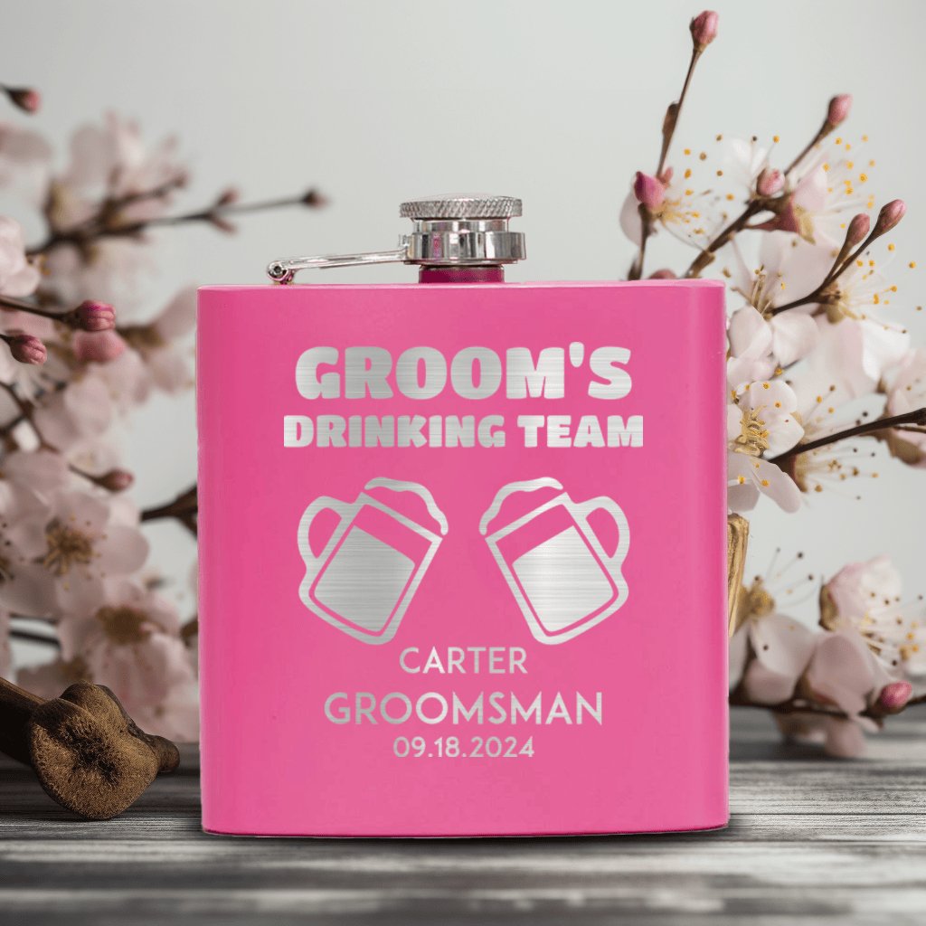 Groomsman Flasks Beer Drinking Team Flask by Groovy Groomsmen Gifts