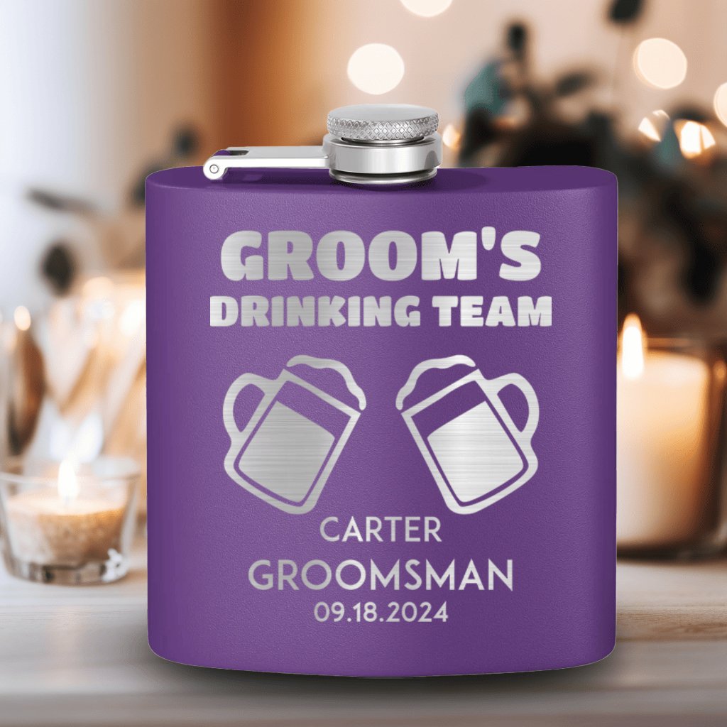 Groomsman Flasks Beer Drinking Team Flask by Groovy Groomsmen Gifts