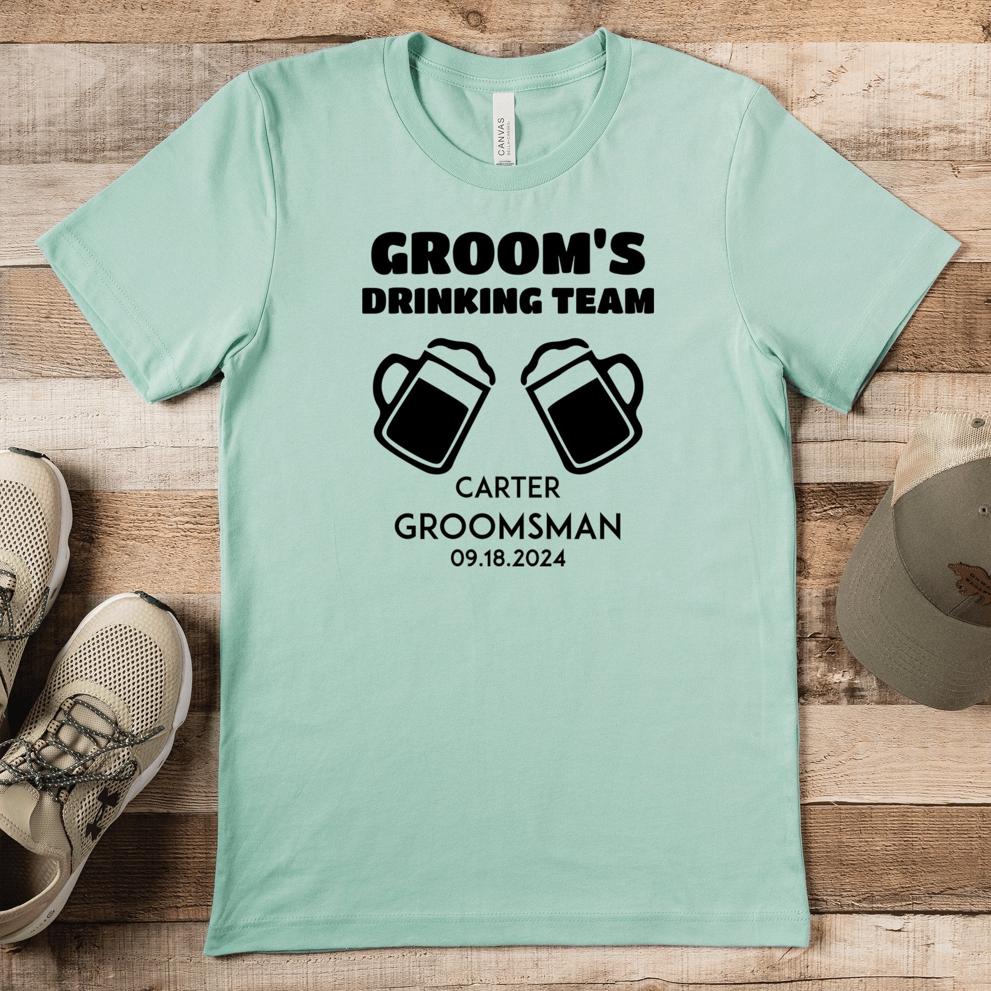 Groomsman Mens T Shirt Beer Drinking Team Mens T Shirt by Groovy Groomsmen Gifts