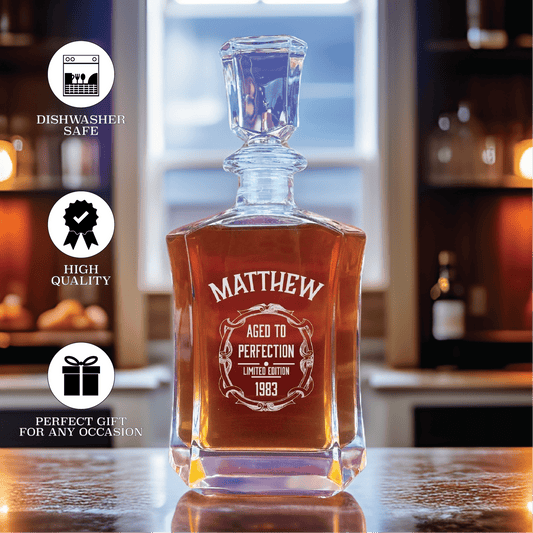 Birthday Aged To Perfection Decanter by Groovy Groomsmen Gifts