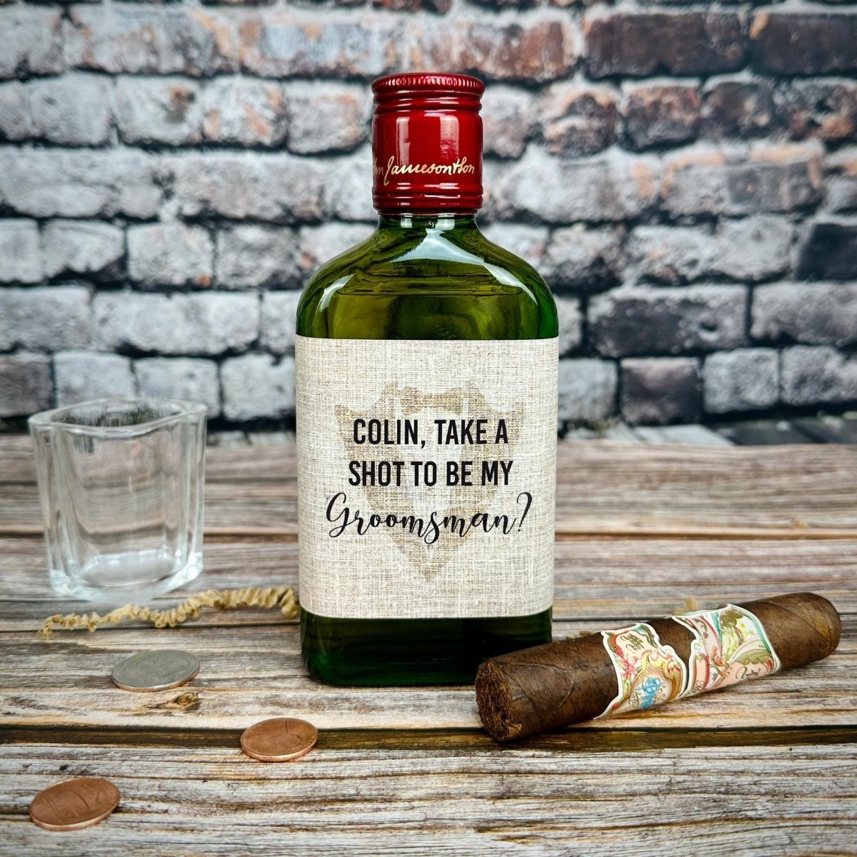 Bottle Label Shoot For A Yes by Groovy Groomsmen Gifts