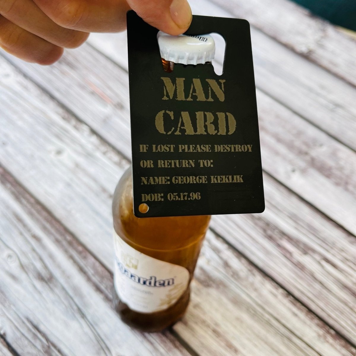 Bottle Openers Man Card by Groovy Groomsmen Gifts