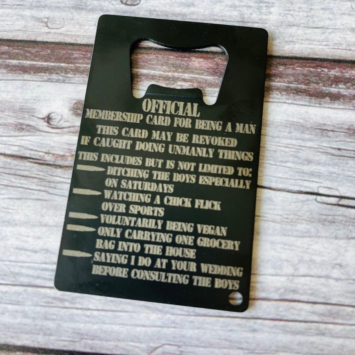 Bottle Openers Man Card by Groovy Groomsmen Gifts