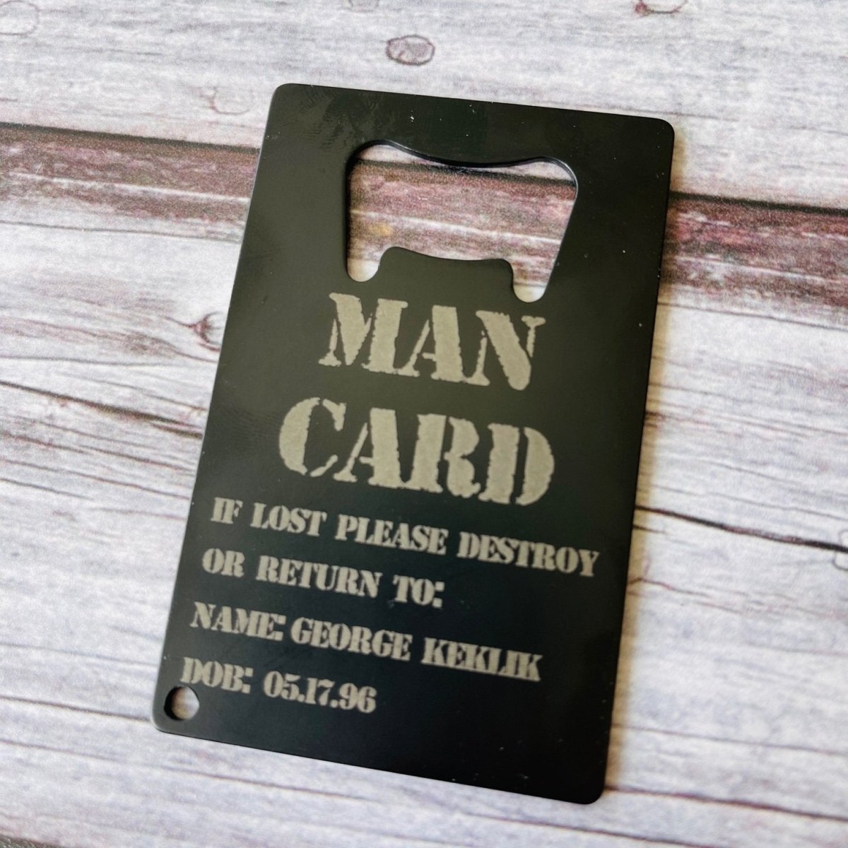 Bottle Openers Man Card by Groovy Groomsmen Gifts