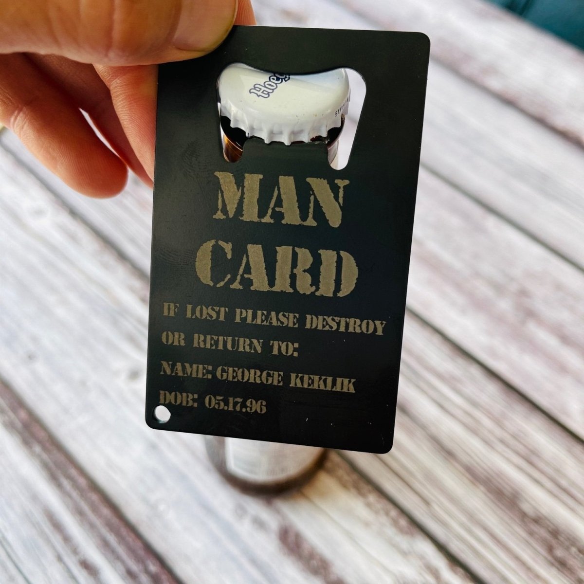 Bottle Openers Man Card by Groovy Groomsmen Gifts