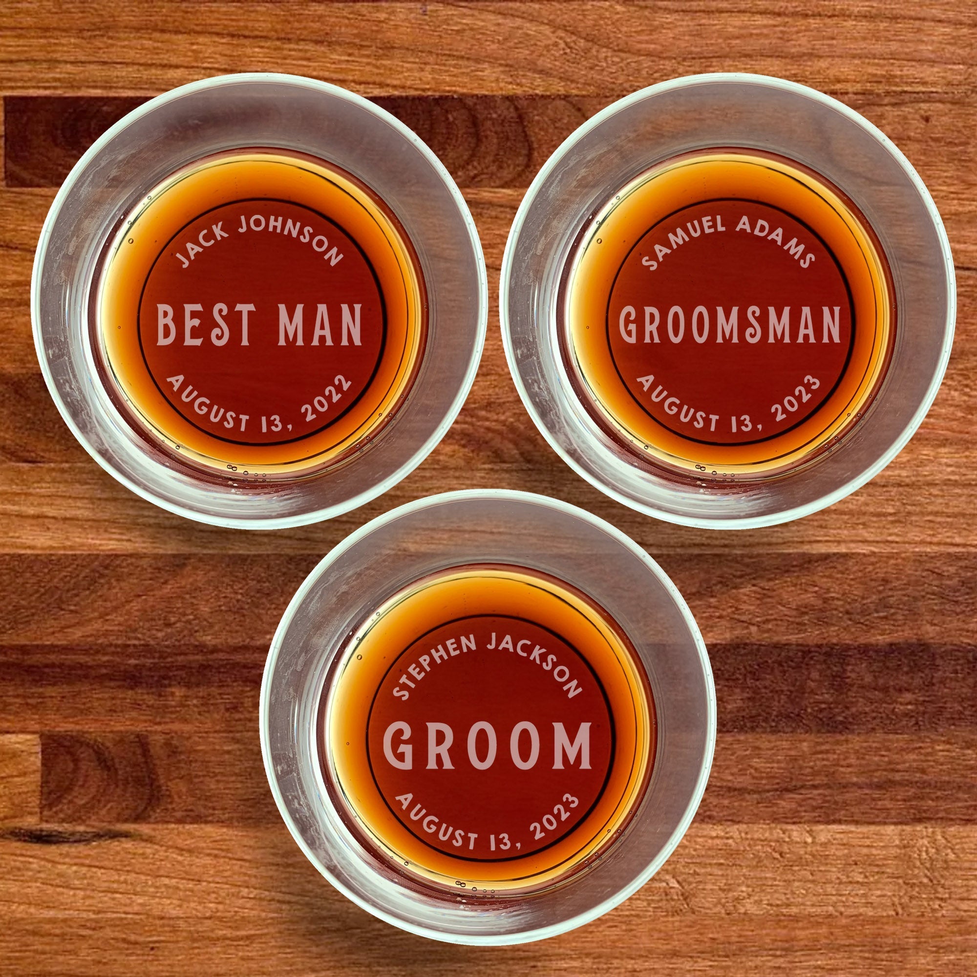 Whiskey Glass Bottoms Up Groomsmen by Groovy Groomsmen Gifts