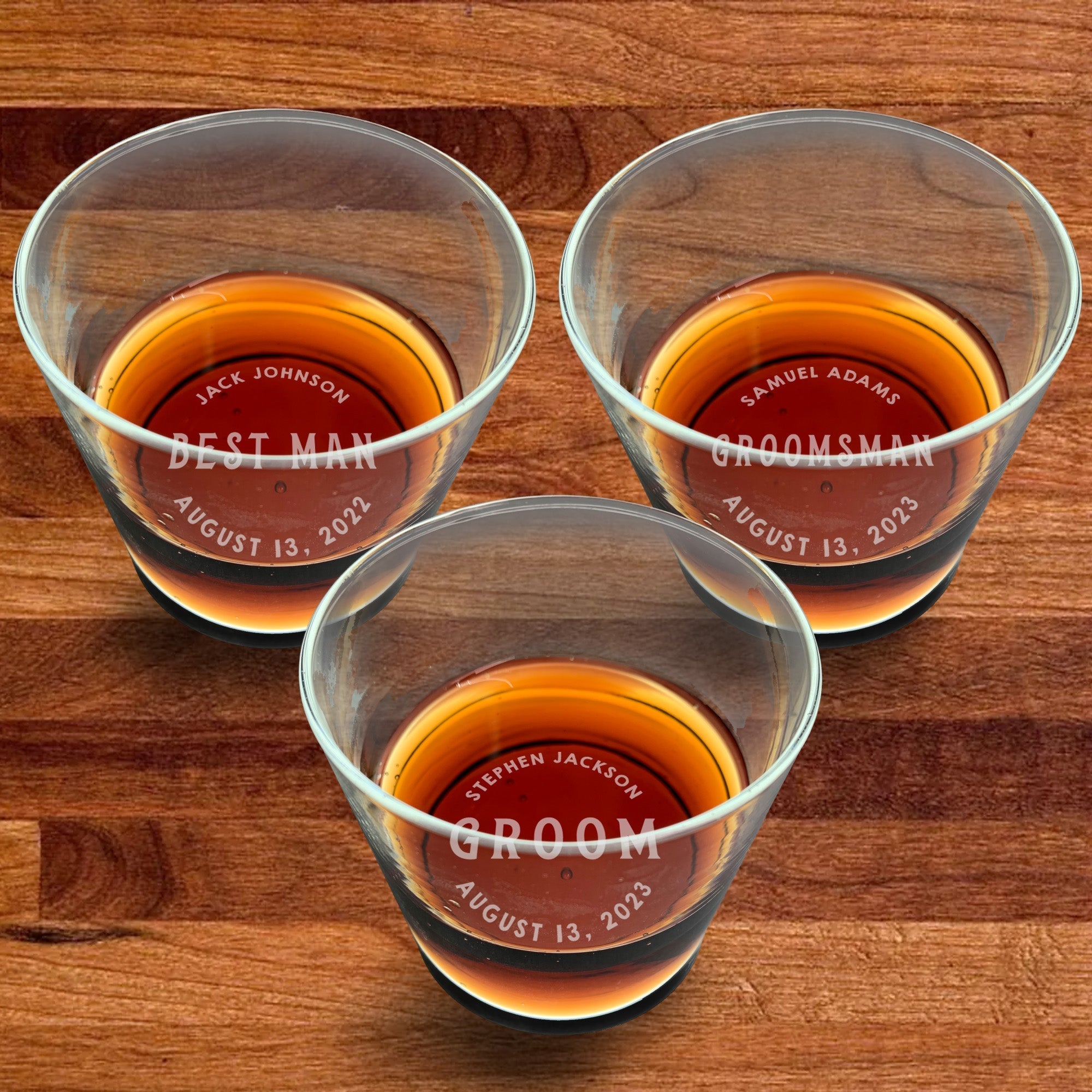 Whiskey Glass Bottoms Up Groomsmen by Groovy Groomsmen Gifts