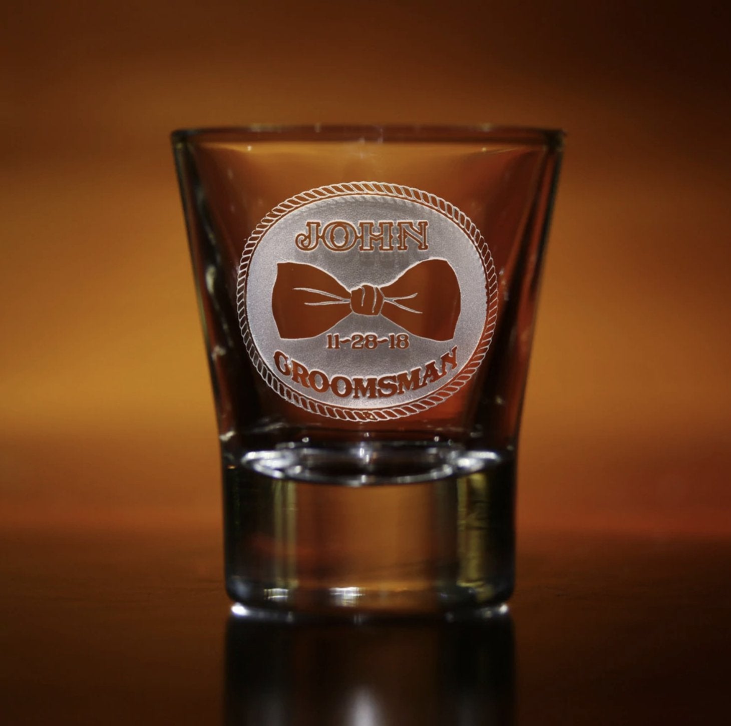 Shot Glasses Bowtie Groomsman Shot Glass by Groovy Groomsmen Gifts