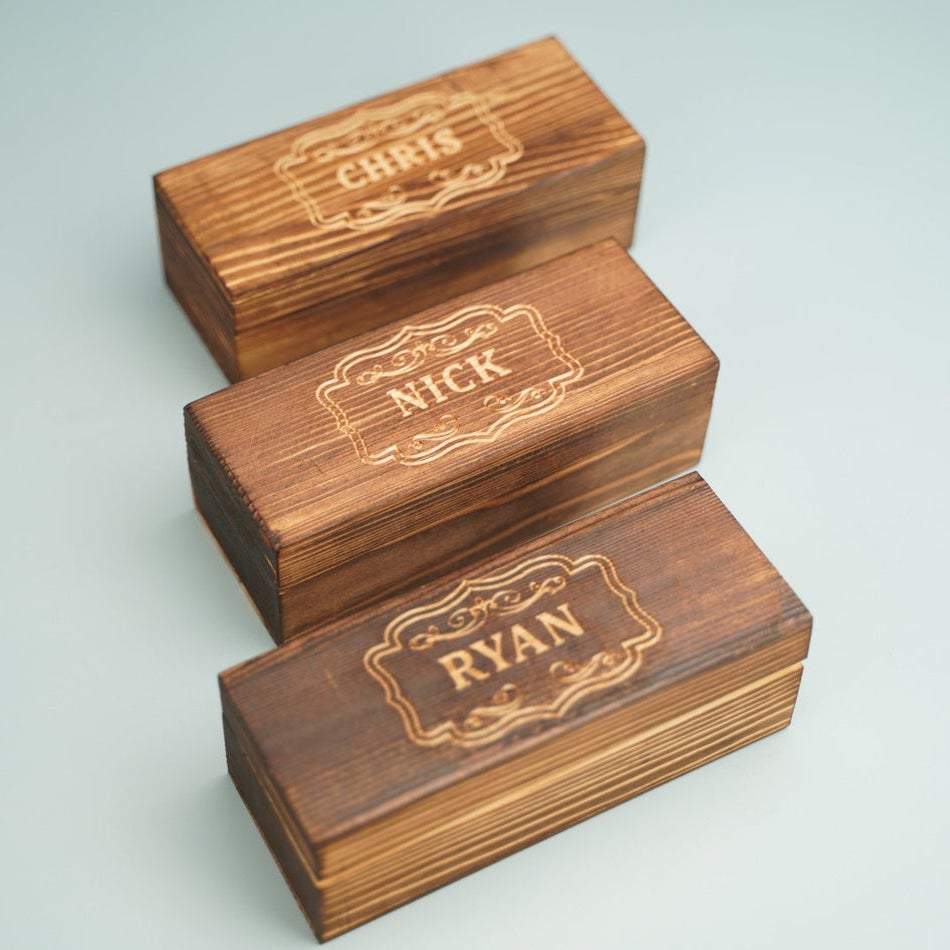 Box Set Custom Groomsmen Accessory Set by Groovy Groomsmen Gifts