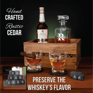 Box Set Whiskey Crate Gift Set by Groovy Groomsmen Gifts