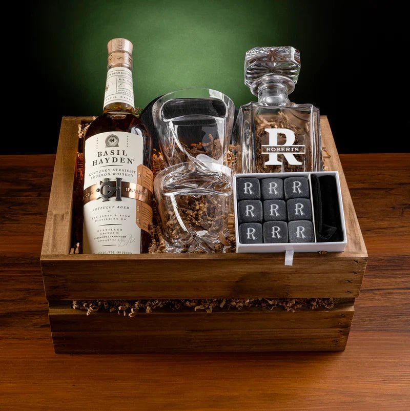 Box Set Whiskey Crate Gift Set by Groovy Groomsmen Gifts