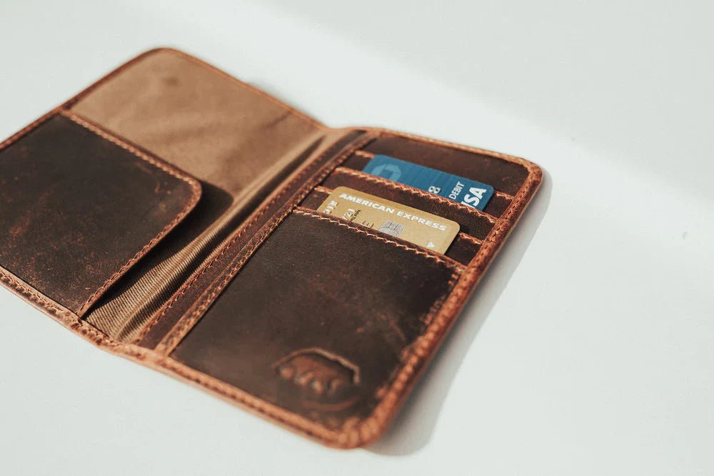 Buffalo Leather Passport Wallet - Groovy Groomsmen Gifts