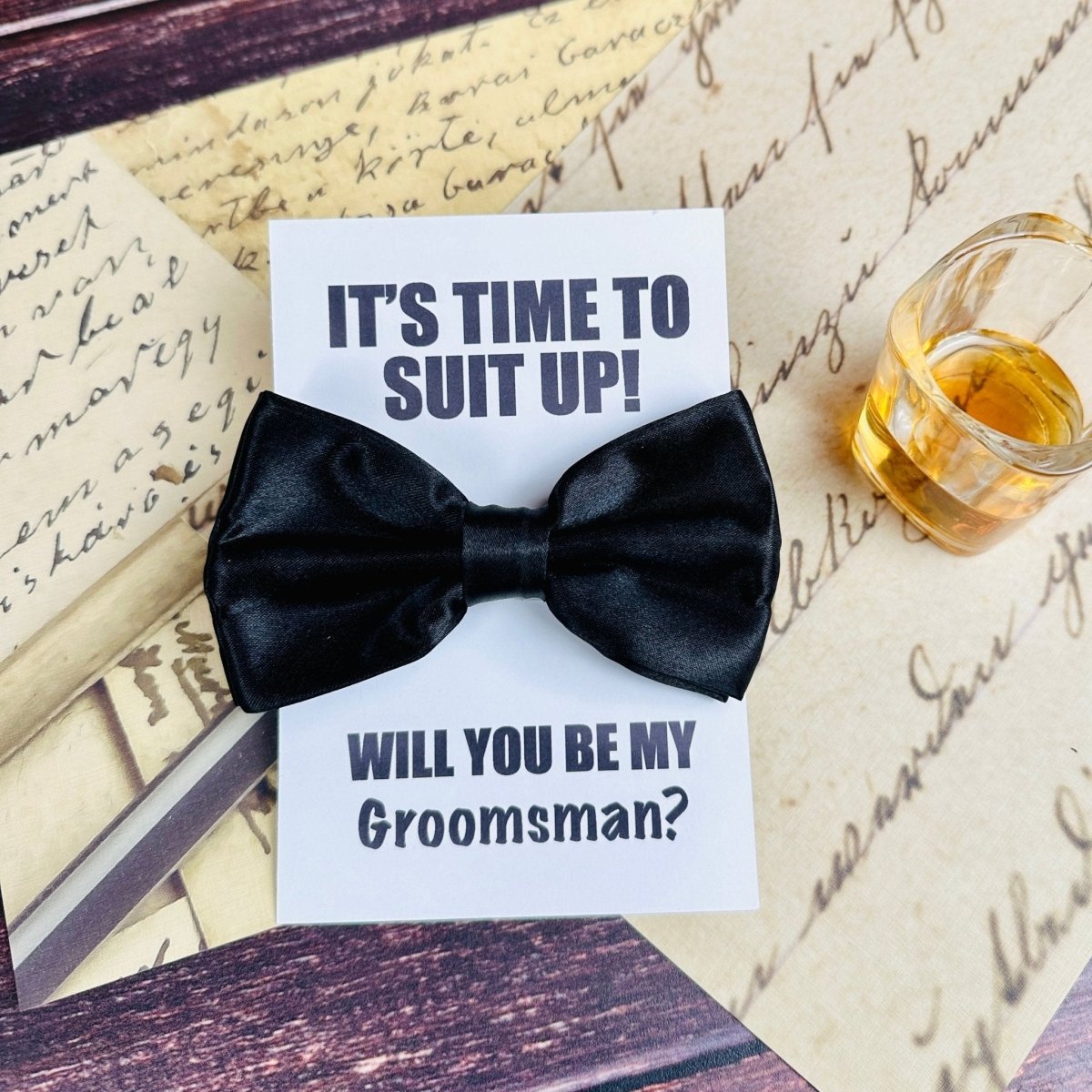 card Bowtie Proposal by Groovy Groomsmen Gifts