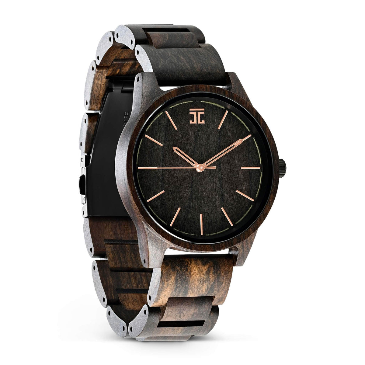 Wooden Watch Chocolate Rose | Dark Sandalwood &amp; Rose Gold Watch by Groovy Groomsmen Gifts