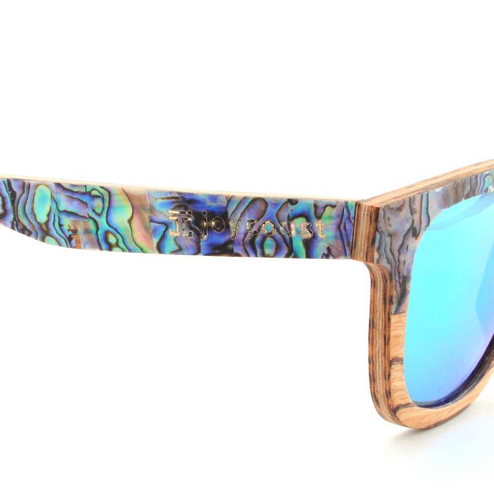 Wooden Sunglasses Cirque Abalone Wayfinder Sunglasses by Groovy Groomsmen Gifts