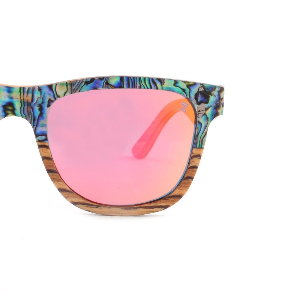 Wooden Sunglasses Cirque Abalone Wayfinder Sunglasses by Groovy Groomsmen Gifts