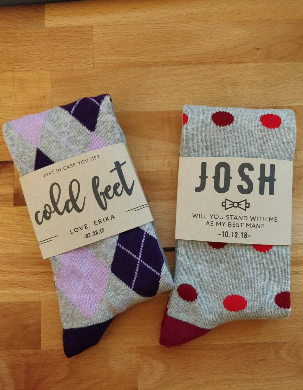 Groomsmen Socks Cold Feet And Warm Heart by Groovy Groomsmen Gifts