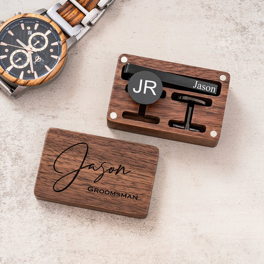 cufflinks Box of Engraved Class by Groovy Groomsmen Gifts