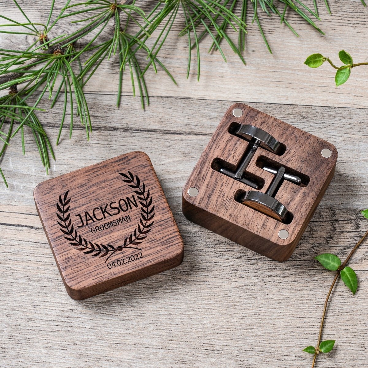 cufflinks Custom Wooden Wedding Cufflinks by Groovy Groomsmen Gifts