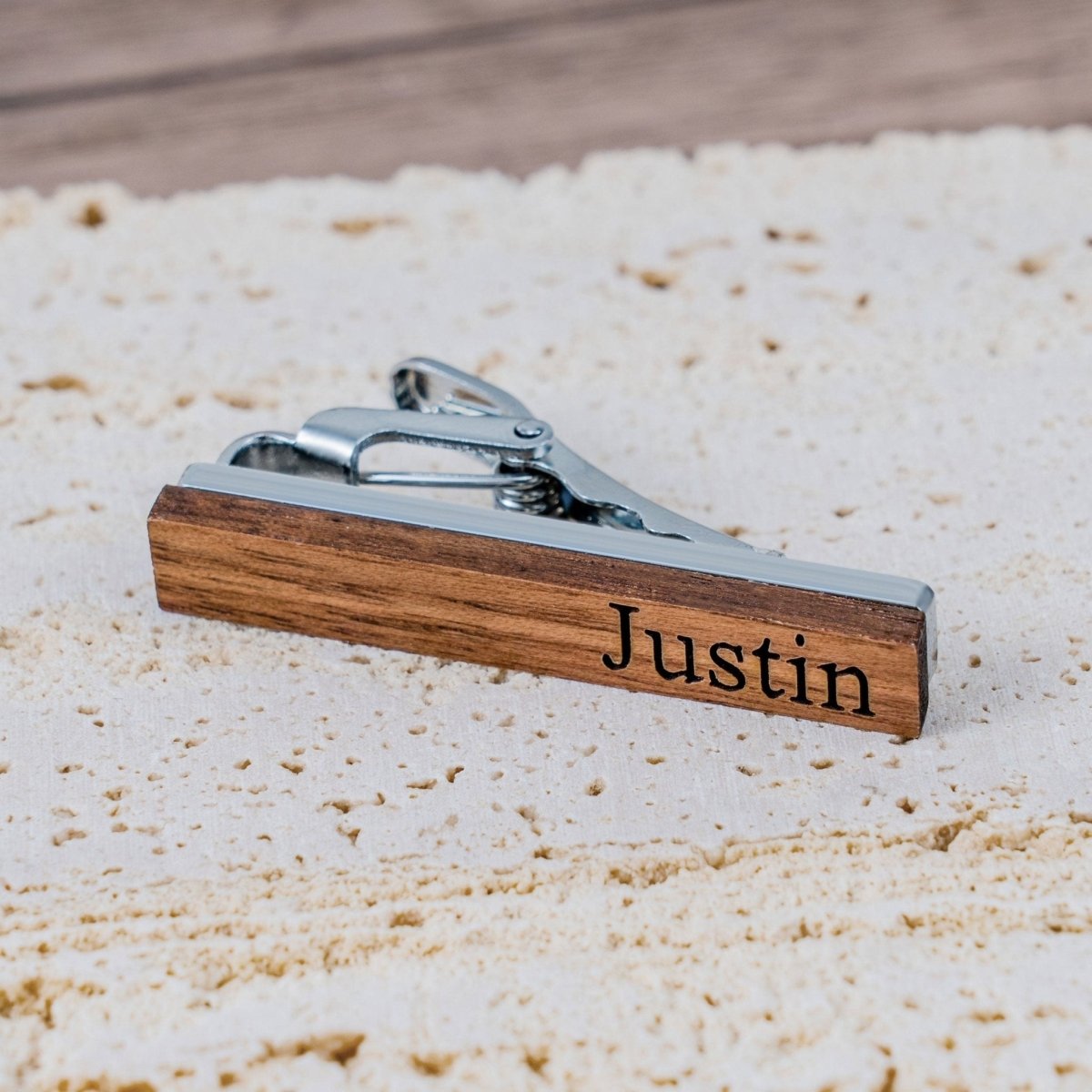 cufflinks Engraved Timber Ties Cufflinks & Tie Bar Set by Groovy Groomsmen Gifts