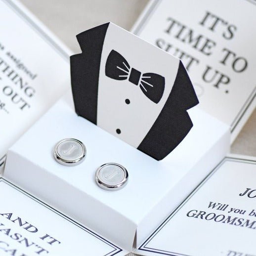 cufflinks Groomsman Proposal Box by Groovy Groomsmen Gifts