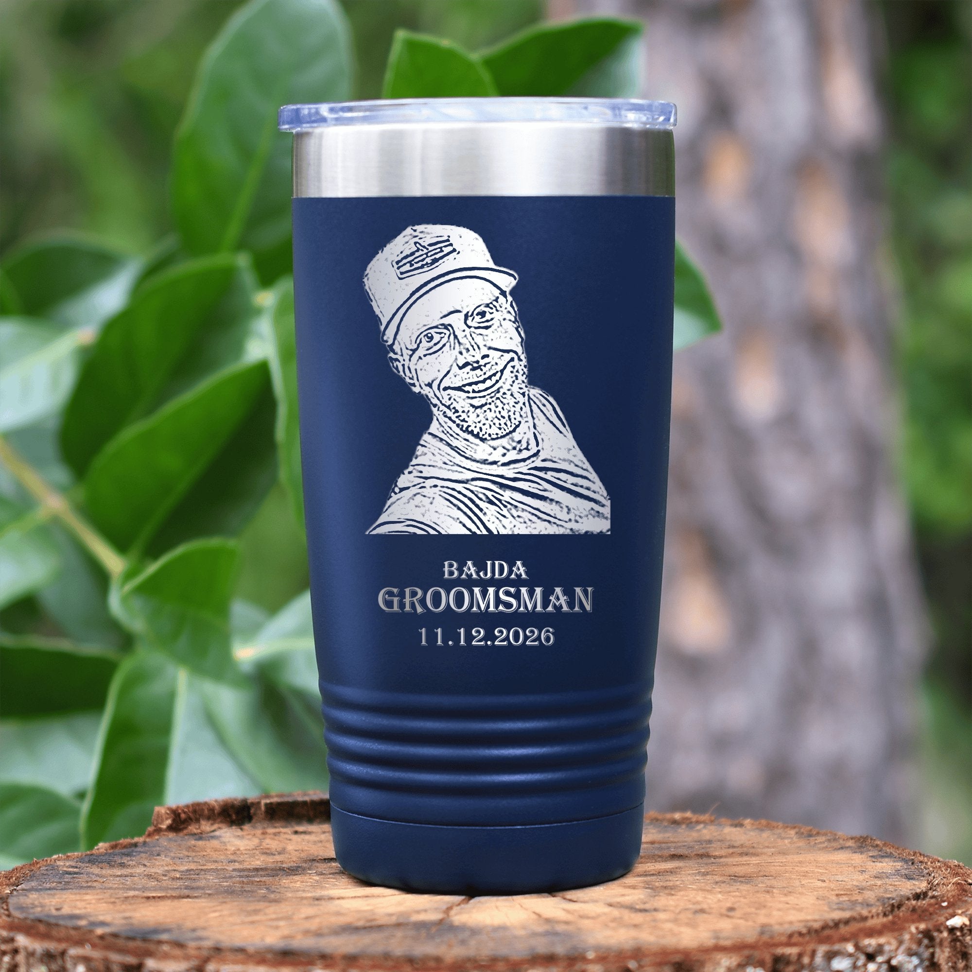 Custom Photo Groomsman Tumbler - Groovy Groomsmen Gifts