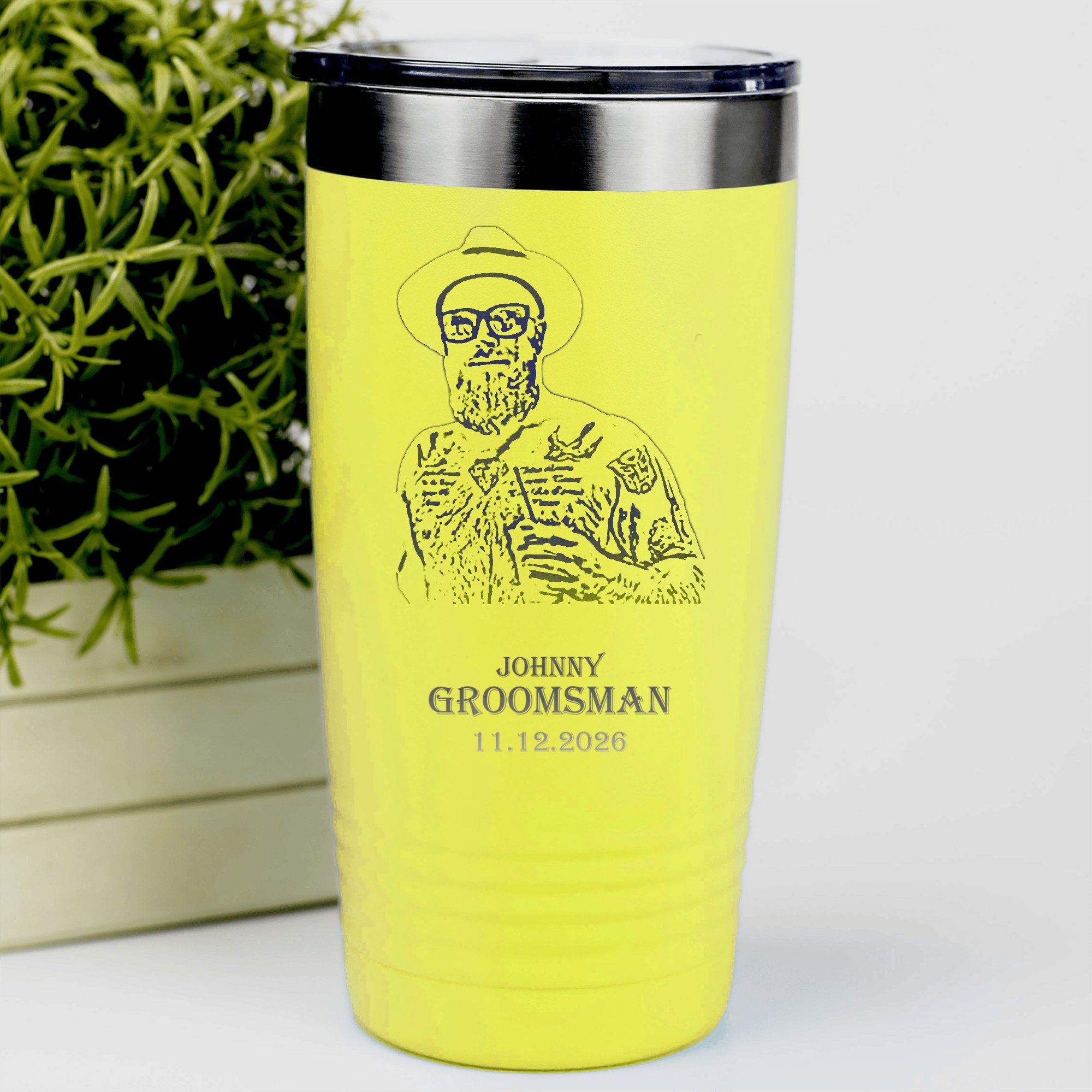 Custom Photo Groomsman Tumbler - Groovy Groomsmen Gifts