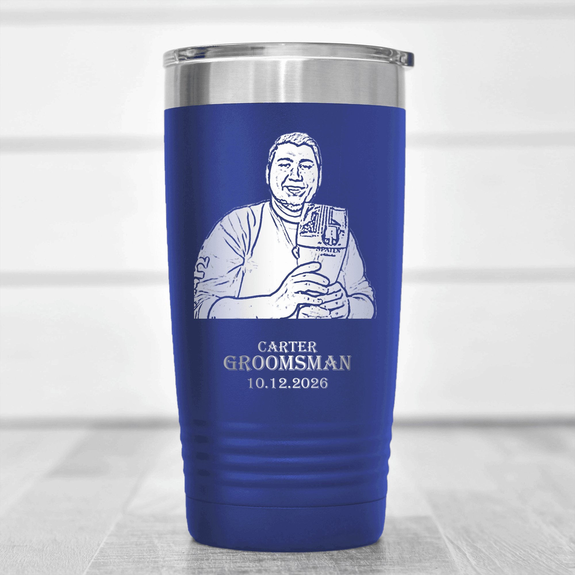 Custom Photo Groomsman Tumbler - Groovy Groomsmen Gifts