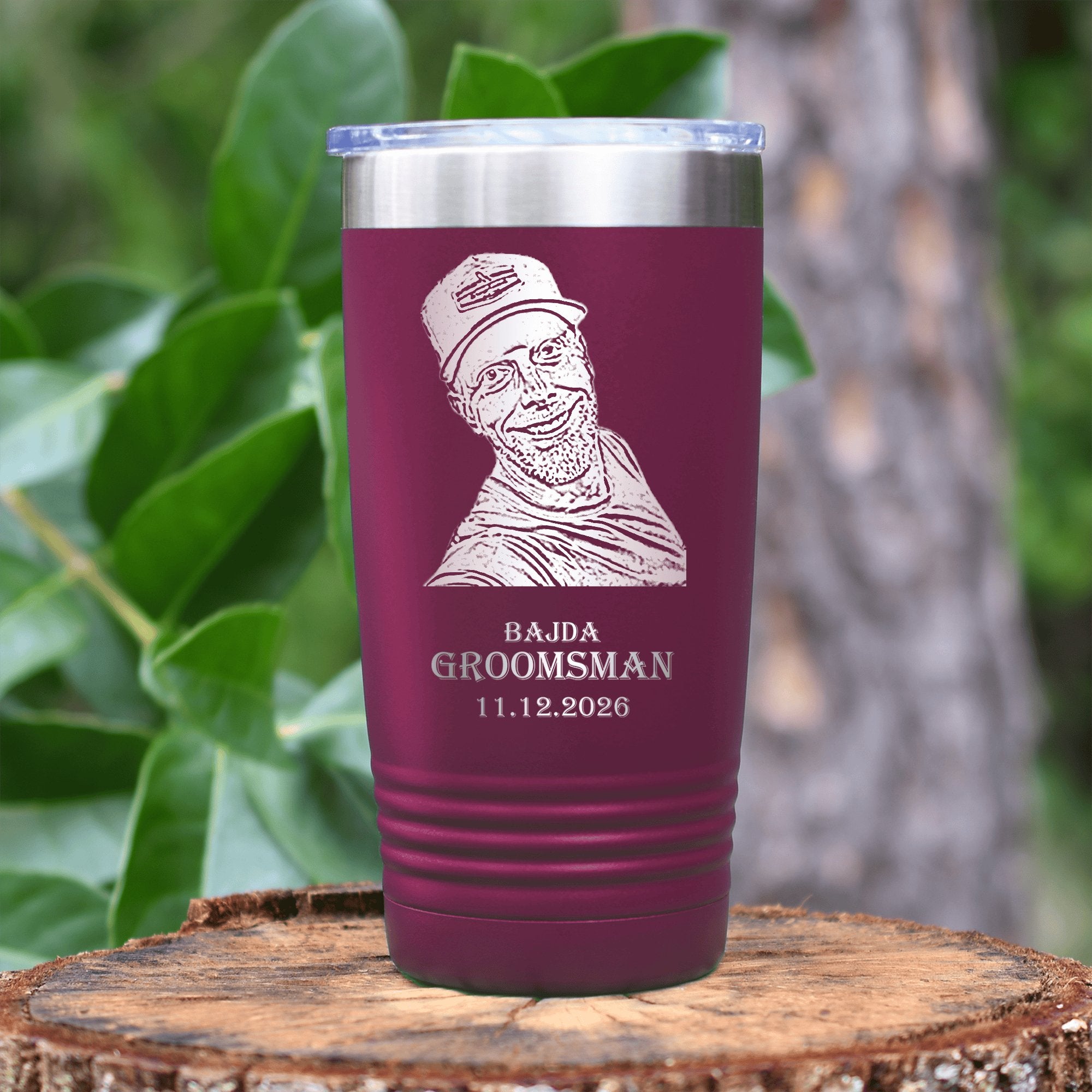 Custom Photo Groomsman Tumbler - Groovy Groomsmen Gifts