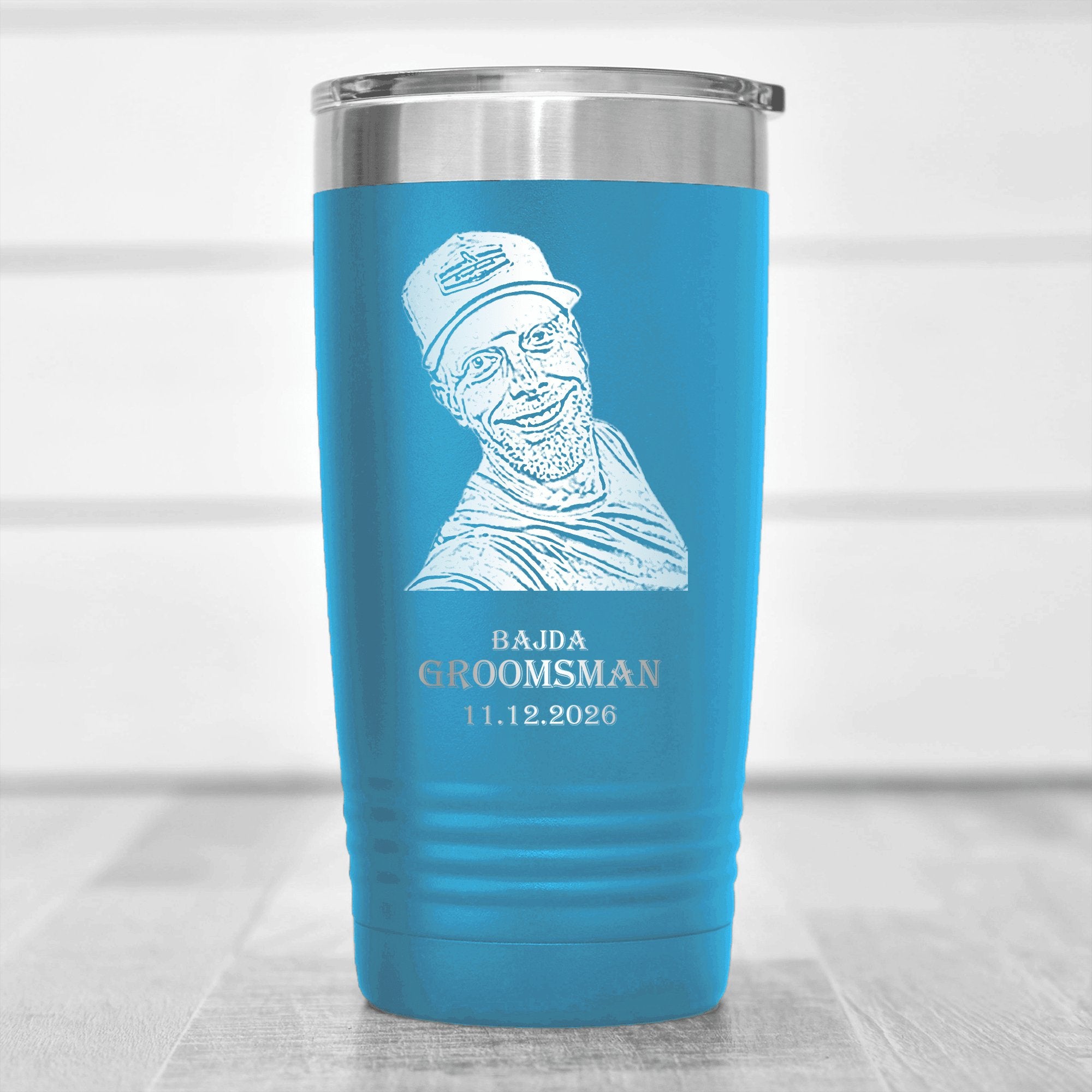 Custom Photo Groomsman Tumbler - Groovy Groomsmen Gifts