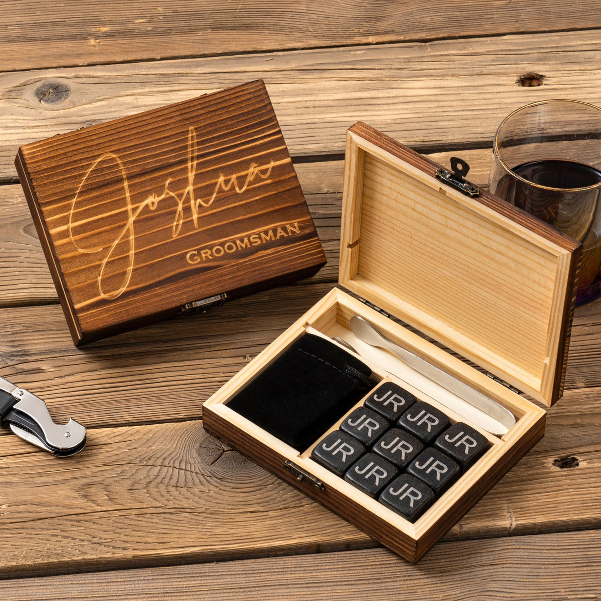 Whiskey Custom Whiskey Stones Set by Groovy Groomsmen Gifts