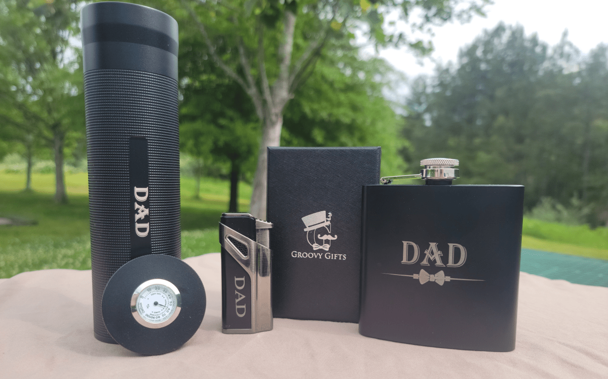 Personalized Dad - Lux Stogie Set for Groomsmen, Customized Gifts for Weddings. Groovy Groomsmen Gifts