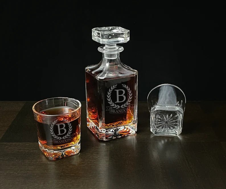 Decanter Set Whiskey On The Rocks Set by Groovy Groomsmen Gifts