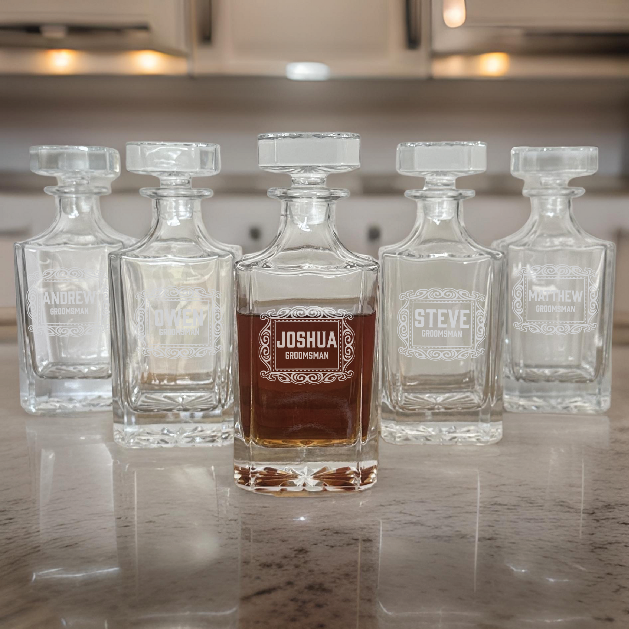 Elite Pour - Set of 5 Groomsmen Decanter Gifts