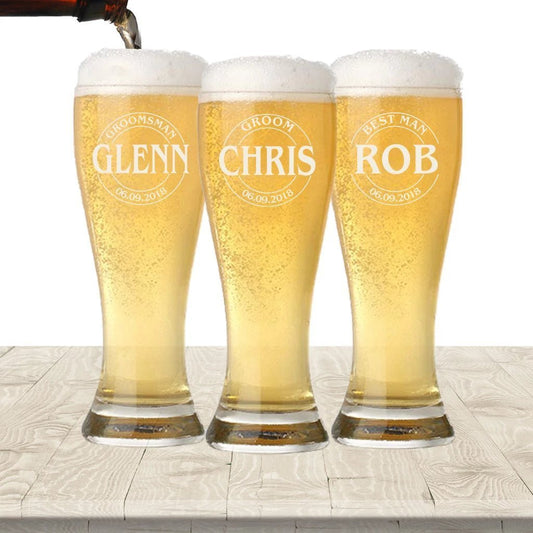 Drinking Glass Personal Pilsner by Groovy Groomsmen Gifts